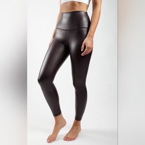90 Degree By Reflex High Waist Faux Leather Leggings
